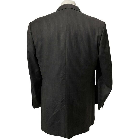 CANALI Men's Two Piece Sports‎ Coat Vest Charcoal Gray Orange Striped Size 44 L - Picture 7 of 11